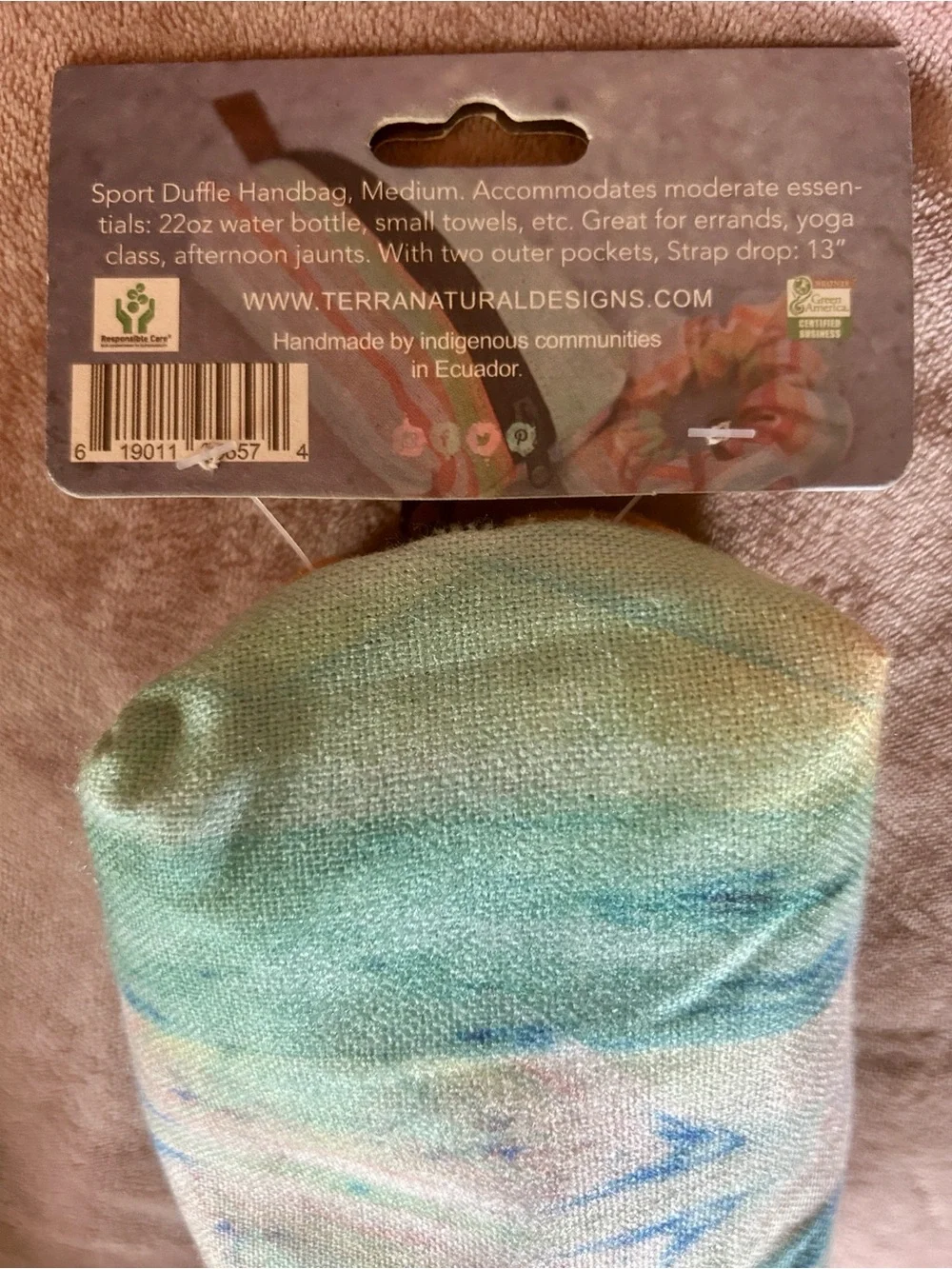 Terra Natural Designs Handmade Cosmetic Bag Medium NWT